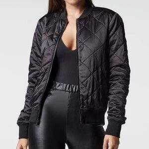 NWOT Women's Blanc Noir Reversible Bomber Jacket in Black & Camo size XS